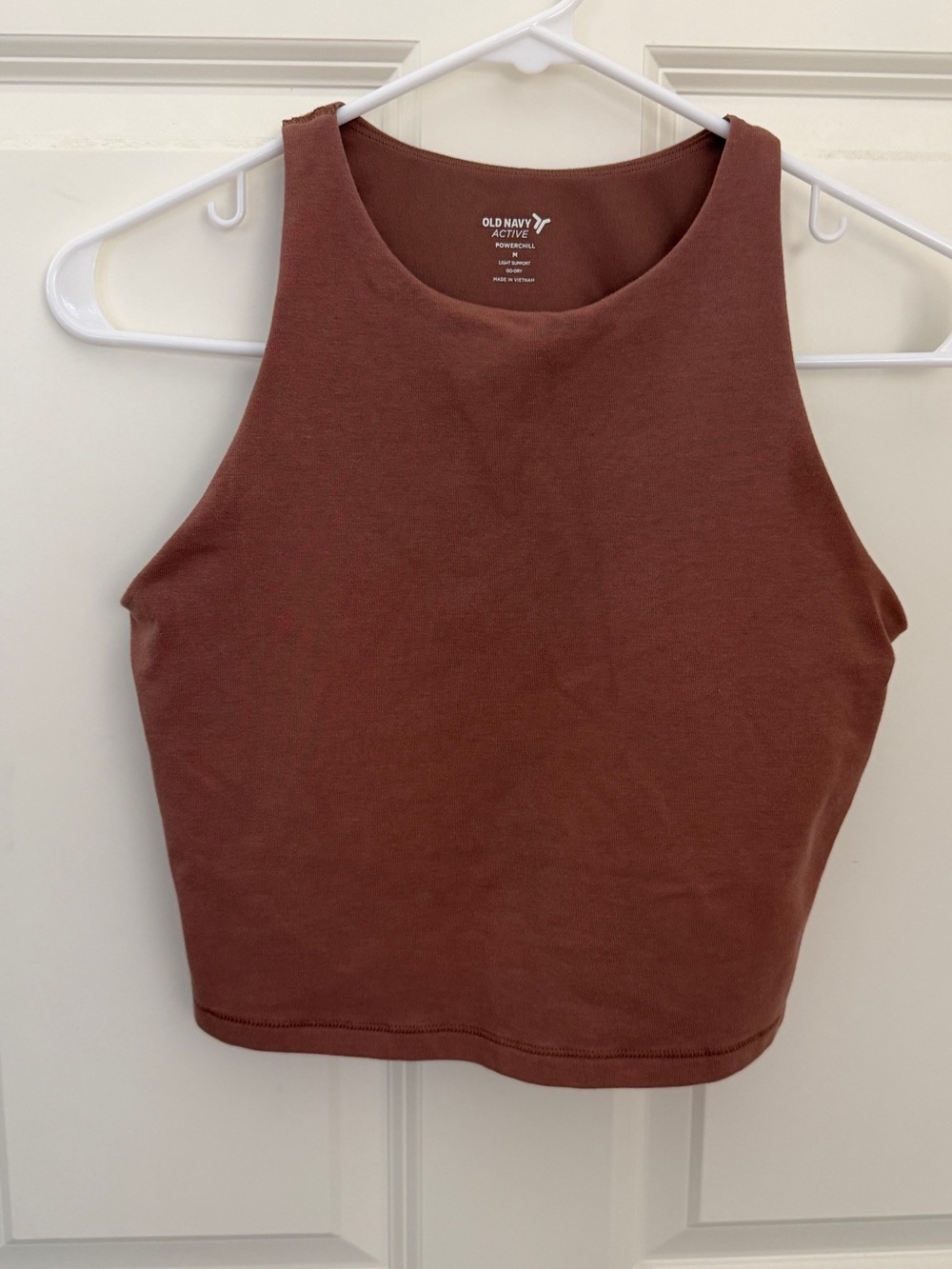 Old Navy Light Support PowerChill Longline Sports Bra Brown M